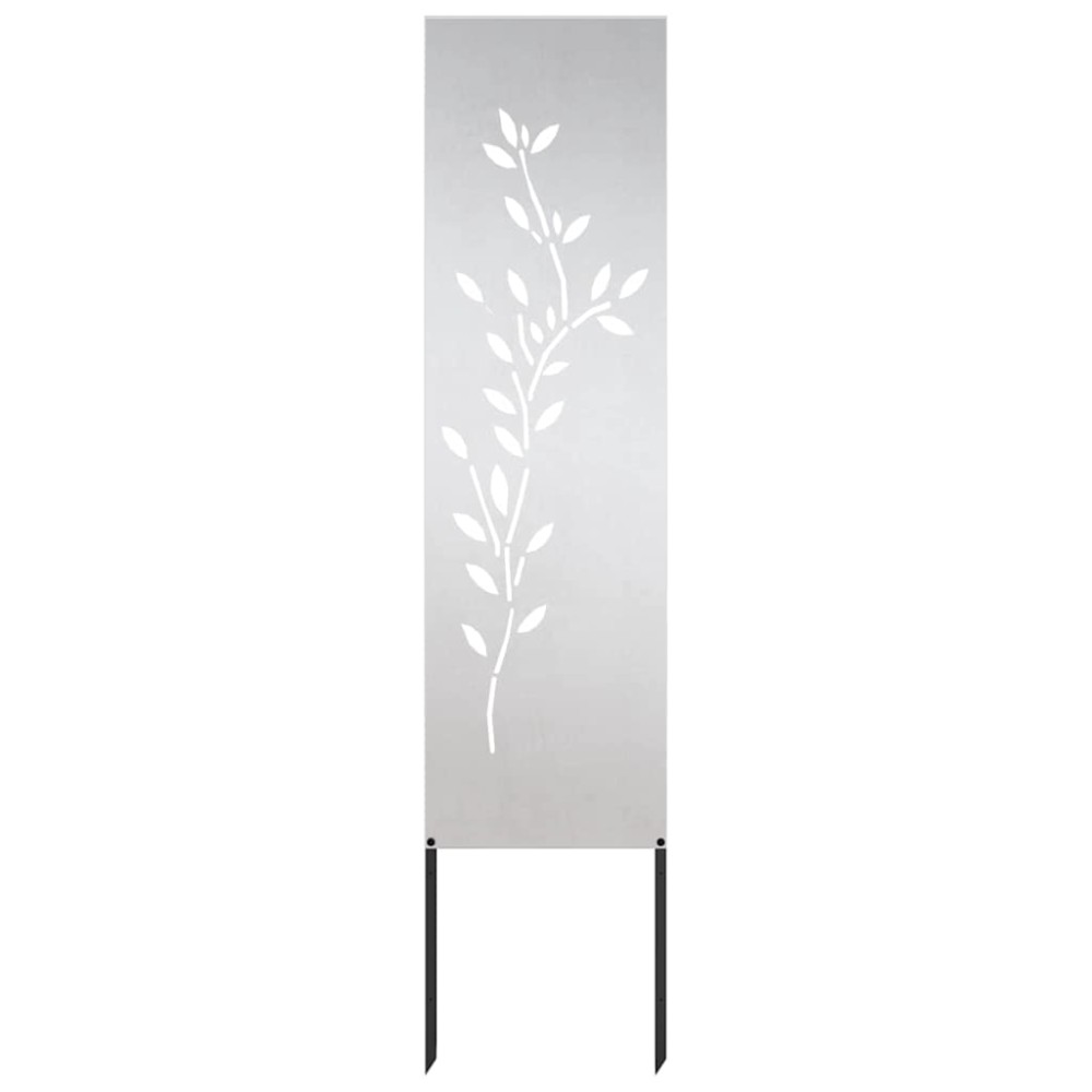 vidaXL Panou Decorativ de Grădină Argintiu 32 x 140 cm Oțel inoxidabil