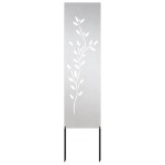 vidaXL Panou Decorativ de Grădină Argintiu 32 x 140 cm Oțel inoxidabil