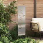 vidaXL Panou Decorativ de Grădină Argintiu 32 x 140 cm Oțel inoxidabil
