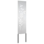 vidaXL Panou Decorativ de Grădină Argintiu 32 x 140 cm Oțel inoxidabil