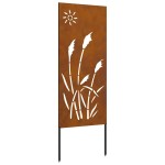 vidaXL Ecran de intimitate pentru grădină Traforaj Ruginit 50 x 140 cm