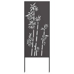 vidaXL Ecran de intimitate pentru grădină Floral Negru 50 x 140 cm
