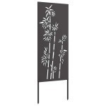 vidaXL Ecran de intimitate pentru grădină Floral Negru 50 x 140 cm