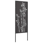 vidaXL Ecran de intimitate pentru grădină Floral Negru 50 x 140 cm