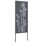 vidaXL Ecran de intimitate pentru grădină Floral Antracit 50 x 140 cm