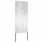 vidaXL Ecran de intimitate pentru grădină Floral Argintiu 50 x 140 cm