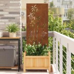 vidaXL Panou Decorativ de Grădină Ruginit 50 x 140 cm vidaXL Panou Decorativ de Grădină Ruginit 50 x 140 cm