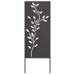 vidaXL Ecran de intimitate pentru grădină Floral Negru 50 x 140 cm