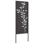 vidaXL Ecran de intimitate pentru grădină Floral Negru 50 x 140 cm