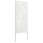 vidaXL Ecran de intimitate pentru grădină Floral Alb 50 x 140 cm