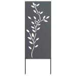 vidaXL Ecran de intimitate pentru grădină Floral Antracit 50 x 140 cm