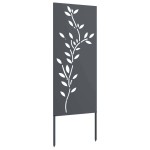 vidaXL Ecran de intimitate pentru grădină Floral Antracit 50 x 140 cm