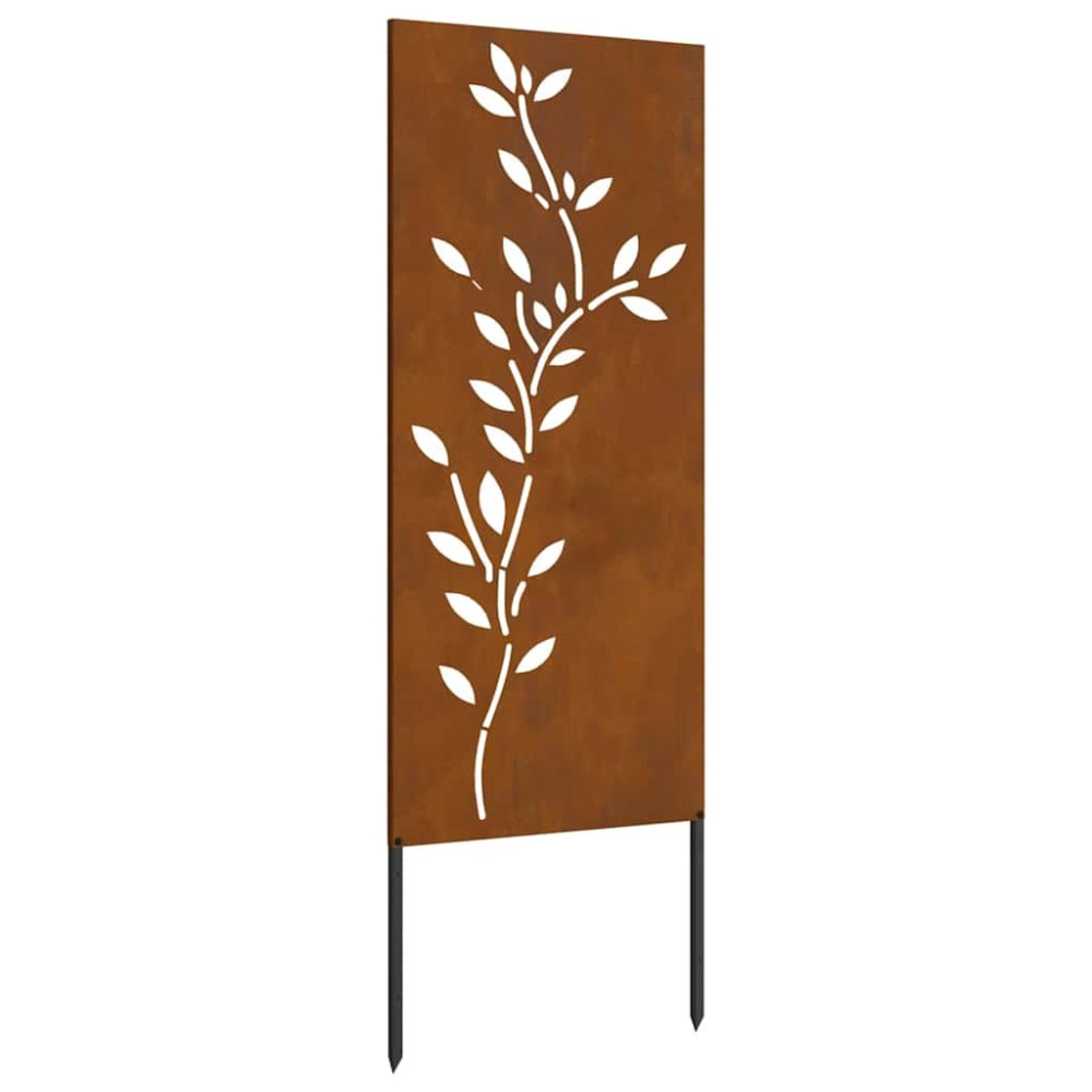 vidaXL Ecran de intimitate pentru grădină Floral Ruginit 50 x 140 cm