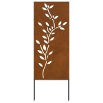 vidaXL Ecran de intimitate pentru grădină Floral Ruginit 50 x 140 cm