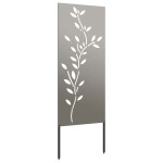 vidaXL Ecran de intimitate pentru grădină Floral Ruginit 50 x 140 cm