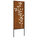 vidaXL Ecran de intimitate pentru grădină Floral Ruginit 50 x 140 cm
