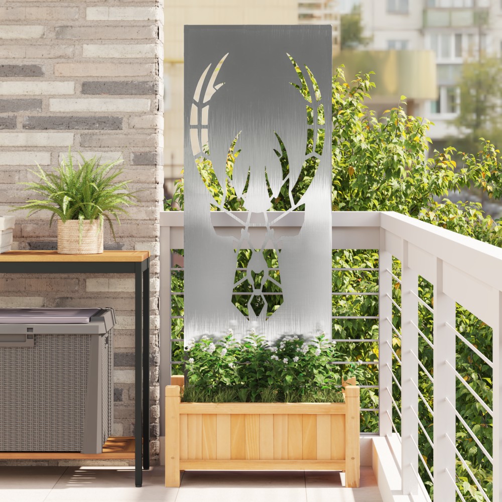 vidaXL Panou Decorativ de Grădină Argintiu 50 x 140 cm Oțel inoxidabil