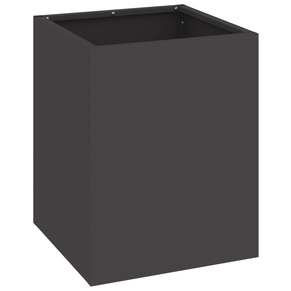 vidaXL Vază pentru Grădină Negru 32 x 32 x 40 cm Oțel laminat la rece