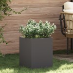 vidaXL Vază pentru Grădină Negru 32 x 32 x 40 cm Oțel laminat la rece vidaXL Vază pentru Grădină Negru 32 x 32 x 40 cm Oțel laminat la rece