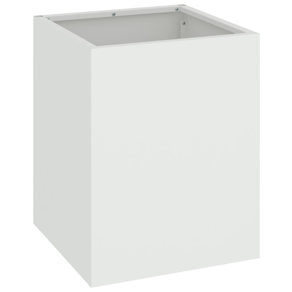 vidaXL Vază pentru Grădină Alb 32 x 32 x 40 cm Oțel laminat la rece