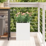 vidaXL Vază pentru Grădină Alb 32 x 32 x 40 cm Oțel laminat la rece