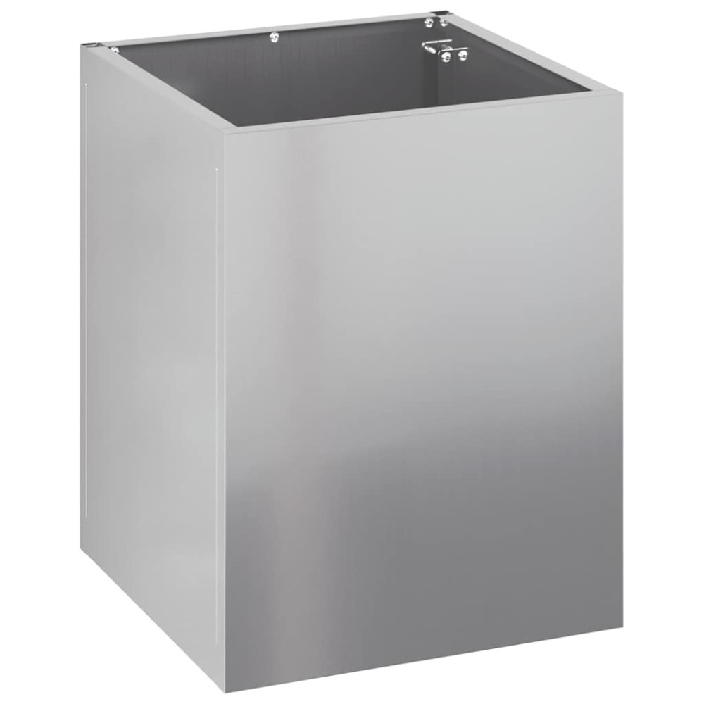 vidaXL Vază pentru Grădină Argintiu 50 x 32 x 40 cm Oțel galvanizat