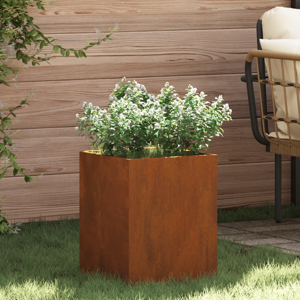 vidaXL Vază pentru Grădină Ruginit 50 x 32 x 40 cm Oțel corten