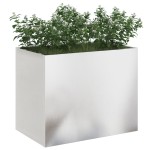 vidaXL Vază pentru Grădină Argintiu 50 x 32 x 40 cm Oțel inoxidabil