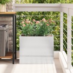 vidaXL Vază pentru Grădină Argintiu 50 x 32 x 40 cm Oțel inoxidabil