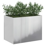 vidaXL Vază pentru Grădină Argintiu 50 x 32 x 40 cm Oțel galvanizat