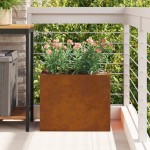 vidaXL Vază pentru Grădină Maro 50 x 32 x 40 cm Oțel Vechi vidaXL Vază pentru Grădină Maro 50 x 32 x 40 cm Oțel Vechi