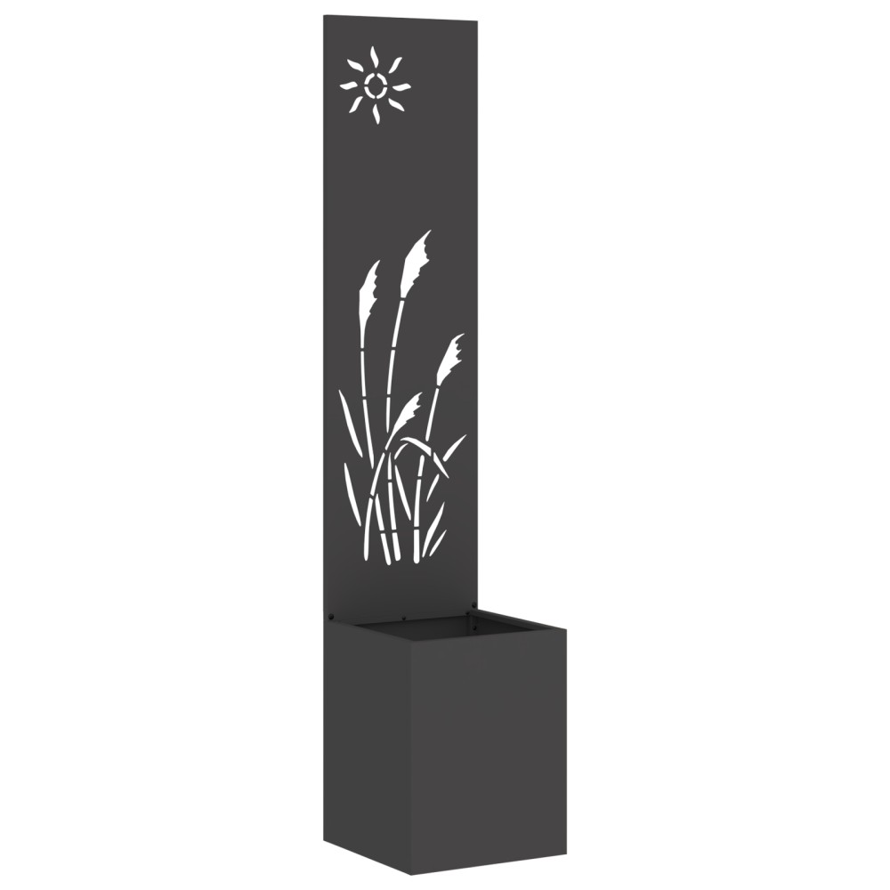 vidaXL Ghiveci de Grădină cu Panou Decorativ Negru 32 x 140 cm