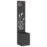 vidaXL Ghiveci de Grădină cu Panou Decorativ Negru 32 x 140 cm vidaXL Ghiveci de Grădină cu Panou Decorativ Negru 32 x 140 cm