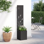 vidaXL Ghiveci de Grădină cu Panou Decorativ Negru 32 x 140 cm vidaXL Ghiveci de Grădină cu Panou Decorativ Negru 32 x 140 cm