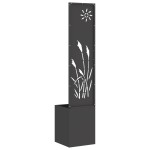 vidaXL Ghiveci de Grădină cu Panou Decorativ Negru 32 x 140 cm vidaXL Ghiveci de Grădină cu Panou Decorativ Negru 32 x 140 cm