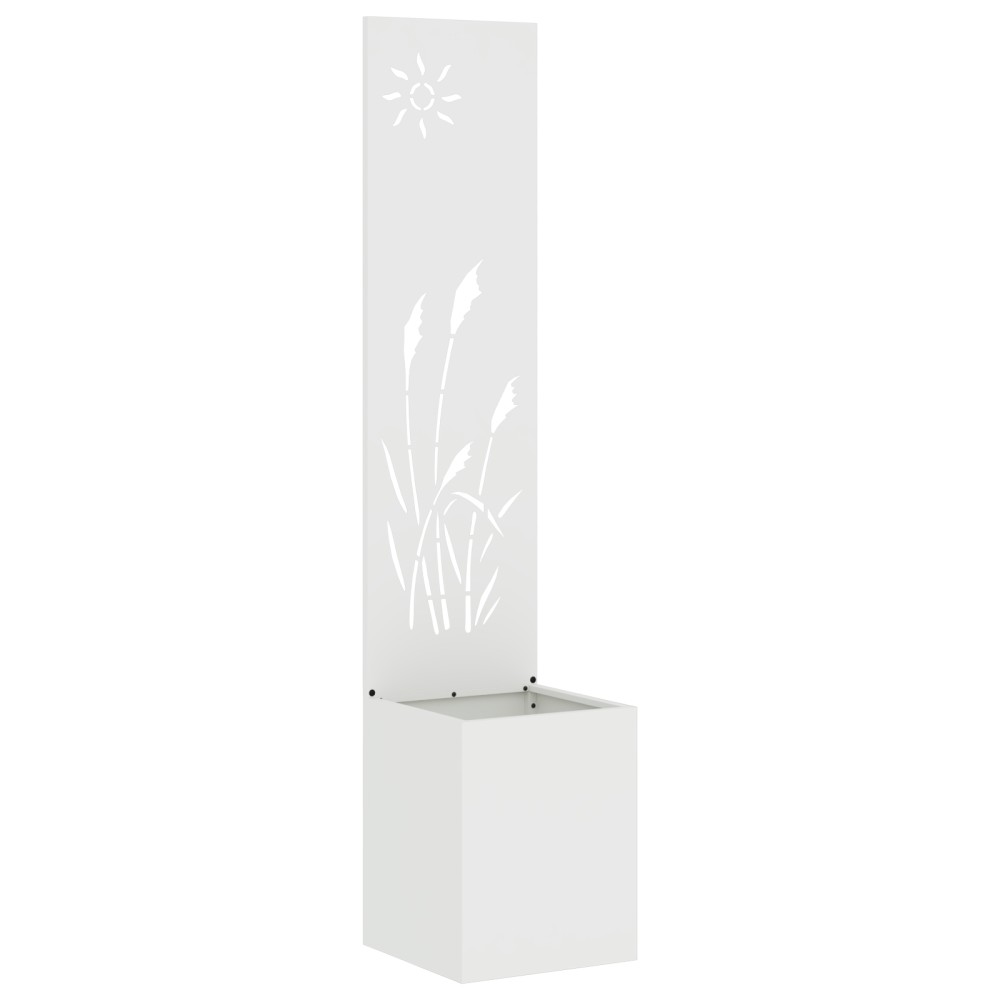 vidaXL Ghiveci de Grădină cu Panou Decorativ Alb 32 x 140 cm