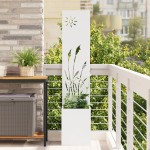 vidaXL Ghiveci de Grădină cu Panou Decorativ Alb 32 x 140 cm vidaXL Ghiveci de Grădină cu Panou Decorativ Alb 32 x 140 cm