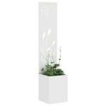 vidaXL Ghiveci de Grădină cu Panou Decorativ Alb 32 x 140 cm vidaXL Ghiveci de Grădină cu Panou Decorativ Alb 32 x 140 cm