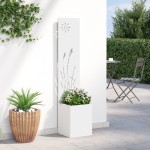 vidaXL Ghiveci de Grădină cu Panou Decorativ Alb 32 x 140 cm vidaXL Ghiveci de Grădină cu Panou Decorativ Alb 32 x 140 cm