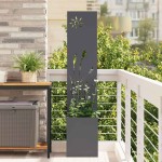 vidaXL Ghiveci de Grădină cu Panou Decorativ Antracit 32 x 140 cm vidaXL Ghiveci de Grădină cu Panou Decorativ Antracit 32 x 140 cm
