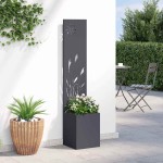 vidaXL Ghiveci de Grădină cu Panou Decorativ Antracit 32 x 140 cm vidaXL Ghiveci de Grădină cu Panou Decorativ Antracit 32 x 140 cm