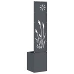 vidaXL Ghiveci de Grădină cu Panou Decorativ Antracit 32 x 140 cm vidaXL Ghiveci de Grădină cu Panou Decorativ Antracit 32 x 140 cm