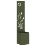 vidaXL Ghiveci de Grădină cu Panou Decorativ Olivengrønn 32 x 140 cm