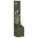 vidaXL Ghiveci de Grădină cu Panou Decorativ Olivengrønn 32 x 140 cm