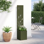 vidaXL Ghiveci de Grădină cu Panou Decorativ Olivengrønn 32 x 140 cm