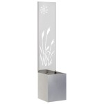 vidaXL Ghiveci de Grădină cu Panou Decorativ Argintiu 32 x 140 cm vidaXL Ghiveci de Grădină cu Panou Decorativ Argintiu 32 x 140 cm