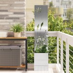 vidaXL Ghiveci de Grădină cu Panou Decorativ Argintiu 32 x 140 cm vidaXL Ghiveci de Grădină cu Panou Decorativ Argintiu 32 x 140 cm