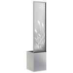 vidaXL Ghiveci de Grădină cu Panou Decorativ Argintiu 32 x 140 cm vidaXL Ghiveci de Grădină cu Panou Decorativ Argintiu 32 x 140 cm