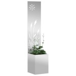 vidaXL Ghiveci de Grădină cu Panou Decorativ Argintiu 32 x 140 cm vidaXL Ghiveci de Grădină cu Panou Decorativ Argintiu 32 x 140 cm