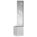 vidaXL Ghiveci de Grădină cu Panou Decorativ Argintiu 32 x 140 cm vidaXL Ghiveci de Grădină cu Panou Decorativ Argintiu 32 x 140 cm